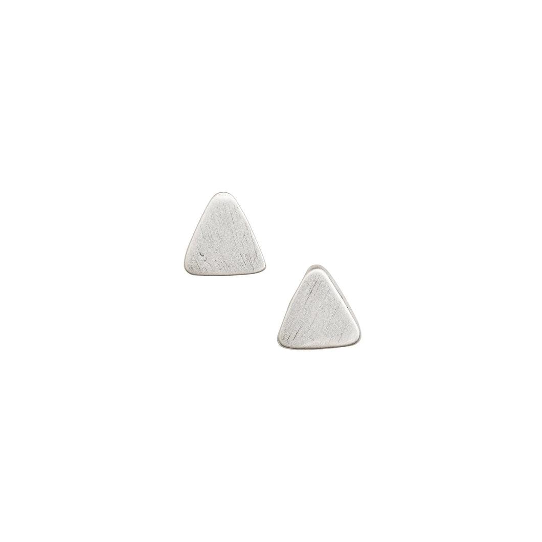 Petite Solid Sterling Triangle Studs