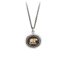 Load image into Gallery viewer, Mother Bear 14K gold on silver talisman
