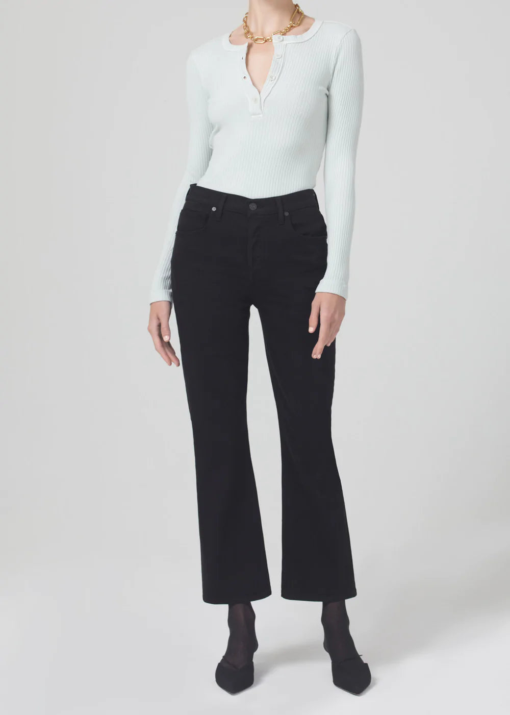 Plush Black Isola Cropped Boot Cut