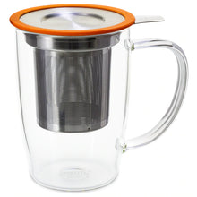 Load image into Gallery viewer, NewLeaf Glass Tall Tea Mug with Infuser &amp; Lid
