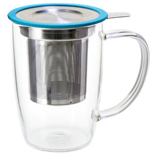 Load image into Gallery viewer, NewLeaf Glass Tall Tea Mug with Infuser &amp; Lid
