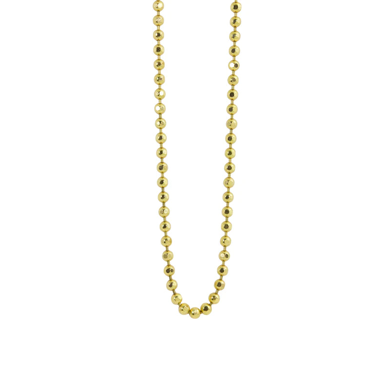 14K Gold Diamond Cut Ball Chain