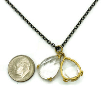 Load image into Gallery viewer, Rock Crystal Twin Teardrop Locket Necklace
