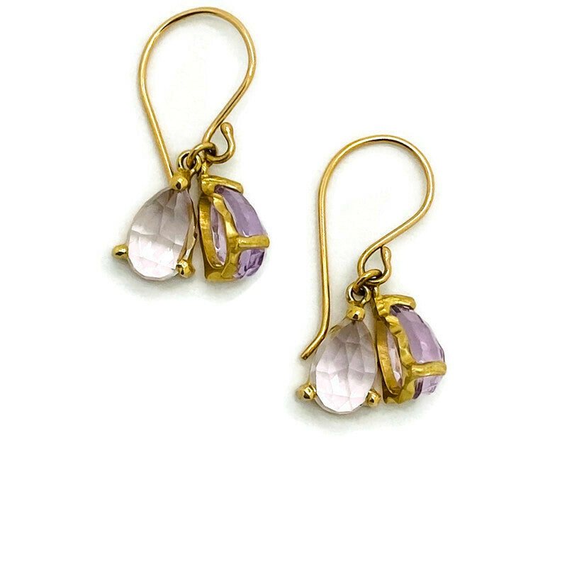 Faceted Lavender Amethyst Earrings