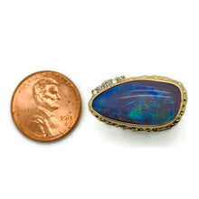 Load image into Gallery viewer, Opalized Wood and Diamond Ring
