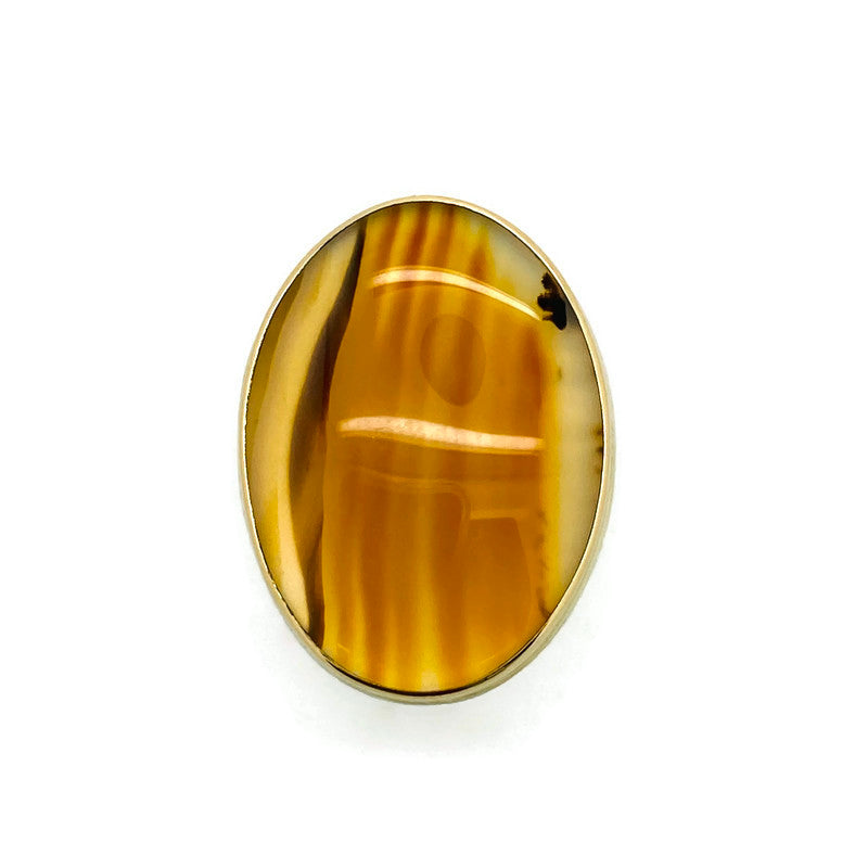 Large Oval Montana Agate Ring