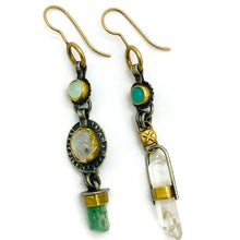 Load image into Gallery viewer, Asymmetric Peruvian Opal Dangle Earrings
