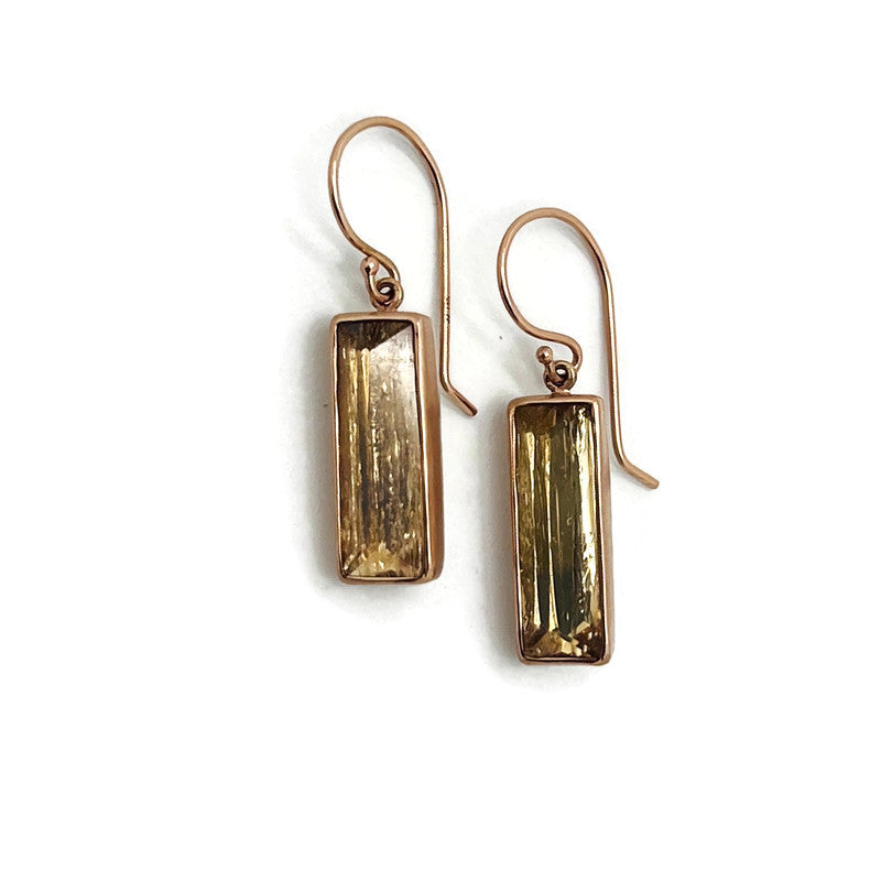 Rectangular Imperial Topaz Earrings