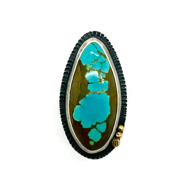 Turquoise Ring with Dots of Gold