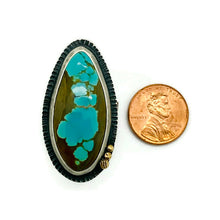 Load image into Gallery viewer, Turquoise Ring with Dots of Gold
