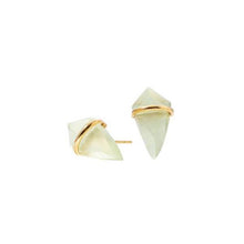 Load image into Gallery viewer, 18KT Small Kite Stud Earrings-Prehnite
