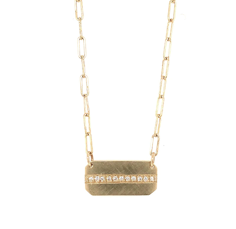 Rectangular Pendant 14K Maly Necklace