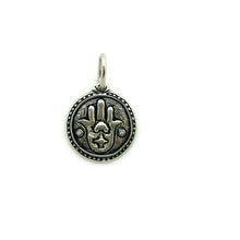 Load image into Gallery viewer, Silver Diamond Evil Eye and Hamsa Charm
