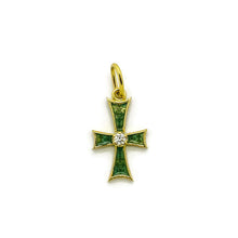 Load image into Gallery viewer, Diamond Enamel Cross Charm
