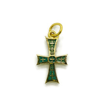 Load image into Gallery viewer, Diamond Enamel Cross Charm
