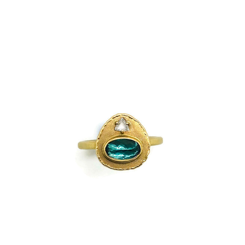 Green Tourmaline & 14k Gold Ring