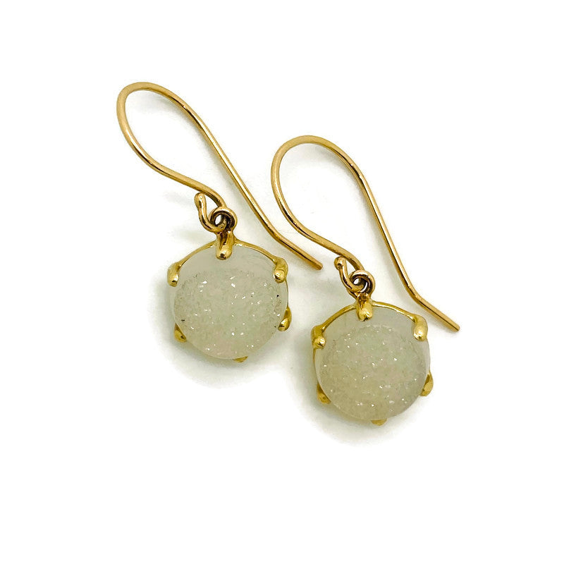 Brazilian White Druzy Dangle Earrings